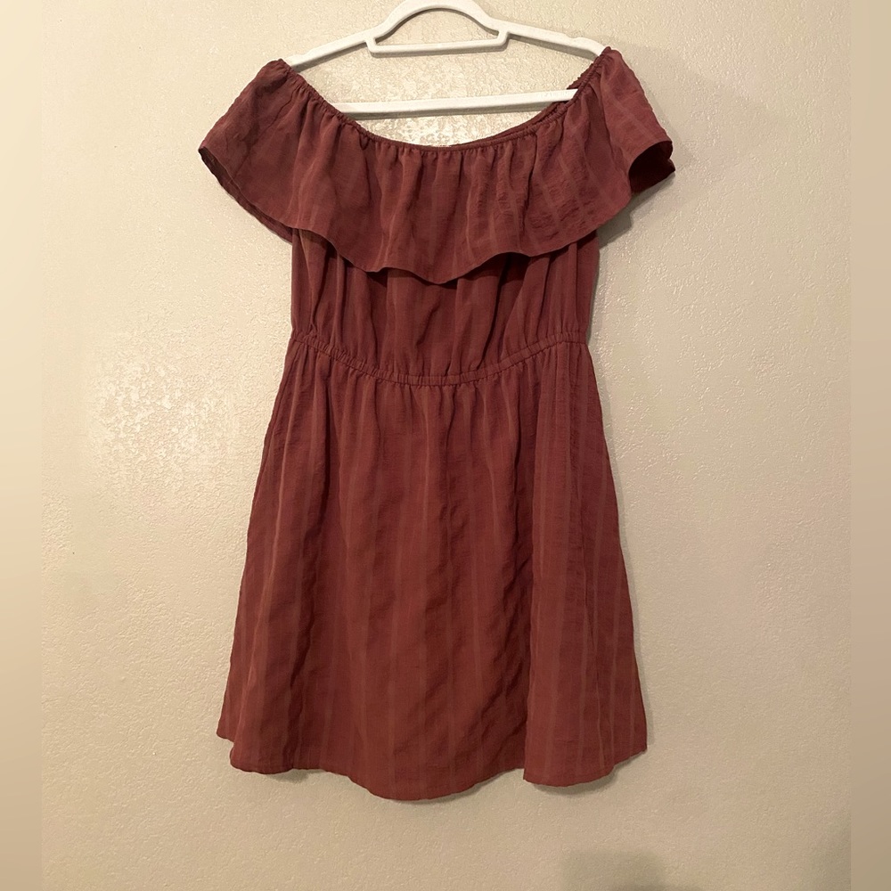 rokoko • rust colored off the shoulder dress